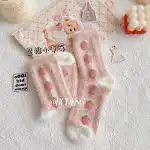 Strawberry Fuzzy Socks