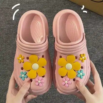 Cute flower clogs with soft soles – perfect for everyday use in Bangladesh.