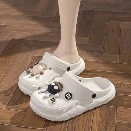 Chunky Charm Clogs – Cute M&M & Doll Decor Platform Clogs