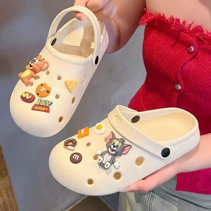 Tom & Jerry Inspired Clogs with Cartoon Charms (3 Color Variants)