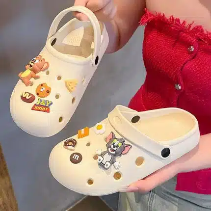 Tom & Jerry Inspired Clogs with Cartoon Charms (3 Color Variants)