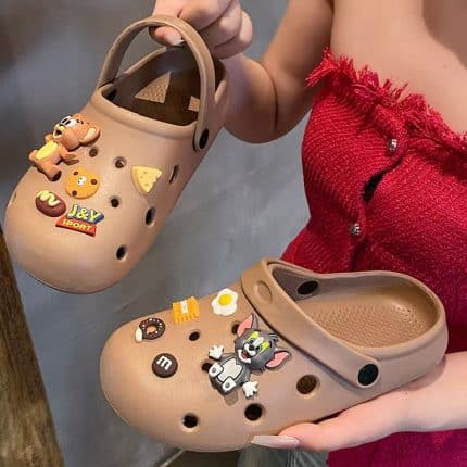 Tom & Jerry Inspired Clogs with Cartoon Charms (3 Color Variants)