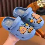 Capybara Cartoon Kids’ Clogs with Fruit Charms — Soft EVA, Slip-On Sandals