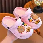 Capybara Cartoon Kids’ Clogs with Fruit Charms — Soft EVA, Slip-On Sandals