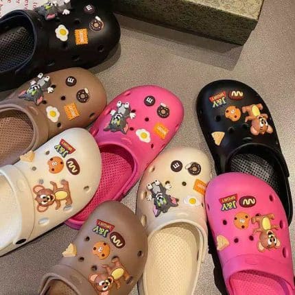 Tom & Jerry Inspired Clogs with Cartoon Charms