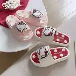Hello Kitty Polka Dot Ruffled Slippers