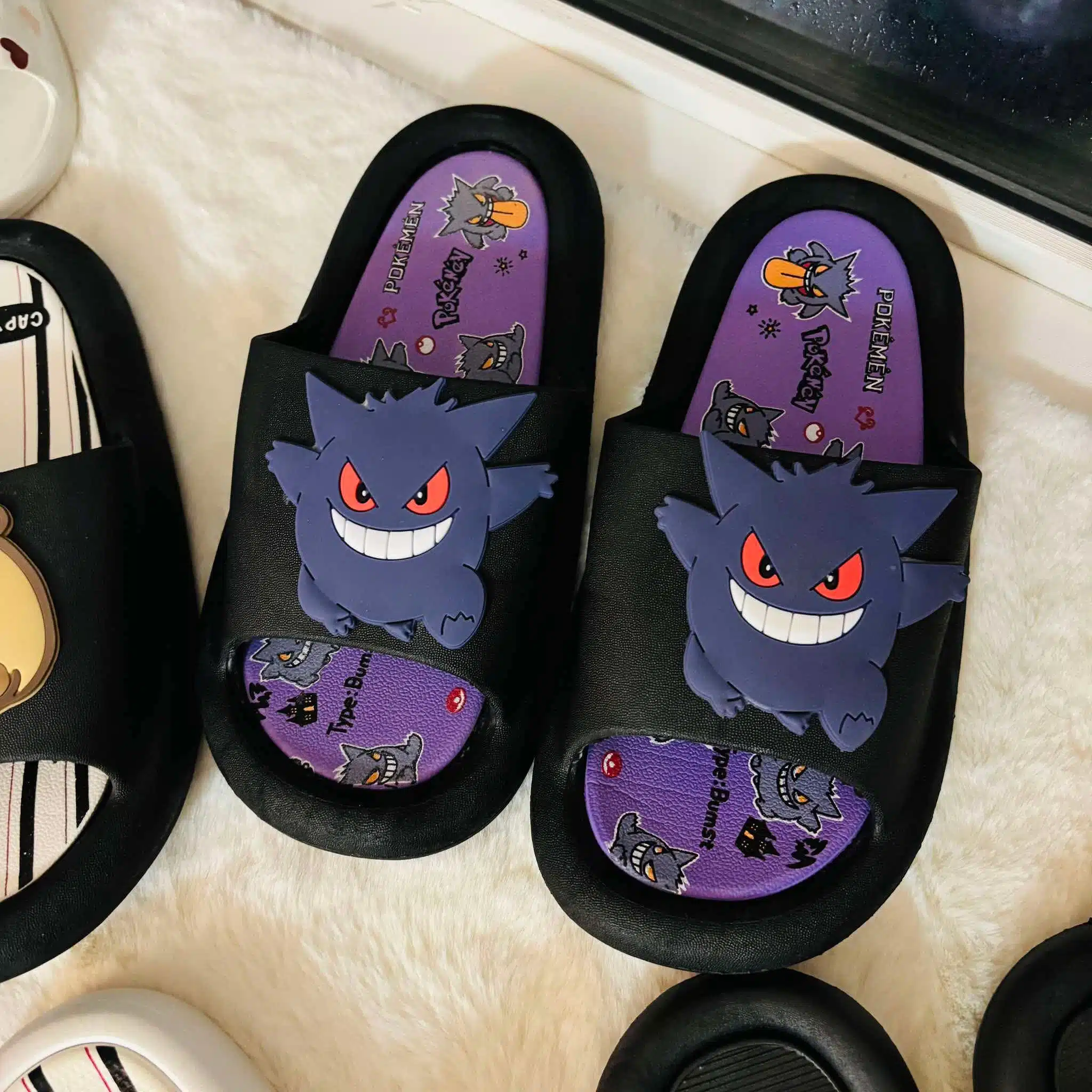 Gengar Cartoon Slides – Bold Anime Style & Ultra Comfort Gengar Cartoon Slides – Bold Anime Style & Ultra Comfort - Image 1