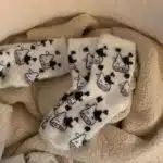Fluffy Cow Print Cozy Socks – Soft Warm Winter Lounge Socks for Women - Image 2