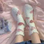 Fluffy Heart Lounge Socks – Soft Cozy Winter Warm Socks for Women - Image 2