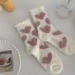 Fluffy Heart Lounge Socks – Soft Cozy Winter Warm Socks for Women - Image 3