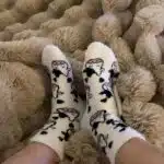 Fluffy Cow Print Cozy Socks – Soft Warm Winter Lounge Socks for Women - Image 5