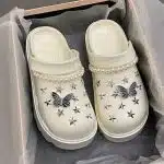 Pearl Strap Butterfly Charm Clogs | Star Stud Decor Comfortable Fashion Clogs
