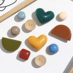 Minimal Heart & Geometric Clog Charms Set – Neutral Aesthetic Shoe Accessories