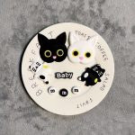 Black & White Cat Face Clog Charms Set – Cute Monochrome Shoe Accessories