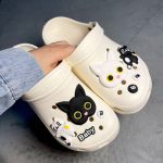 Black & White Cat Face Clog Charms Set – Cute Monochrome Shoe Accessories - Image 2
