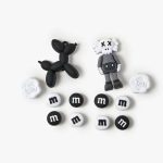 Monochrome Balloon Dog & Skull Doll Clog Charms Set – Black & White Aesthetic
