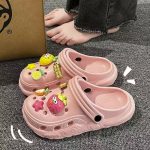 Cute Cartoon Charm Pink Clogs – Soft Cushion Everyday Comfort